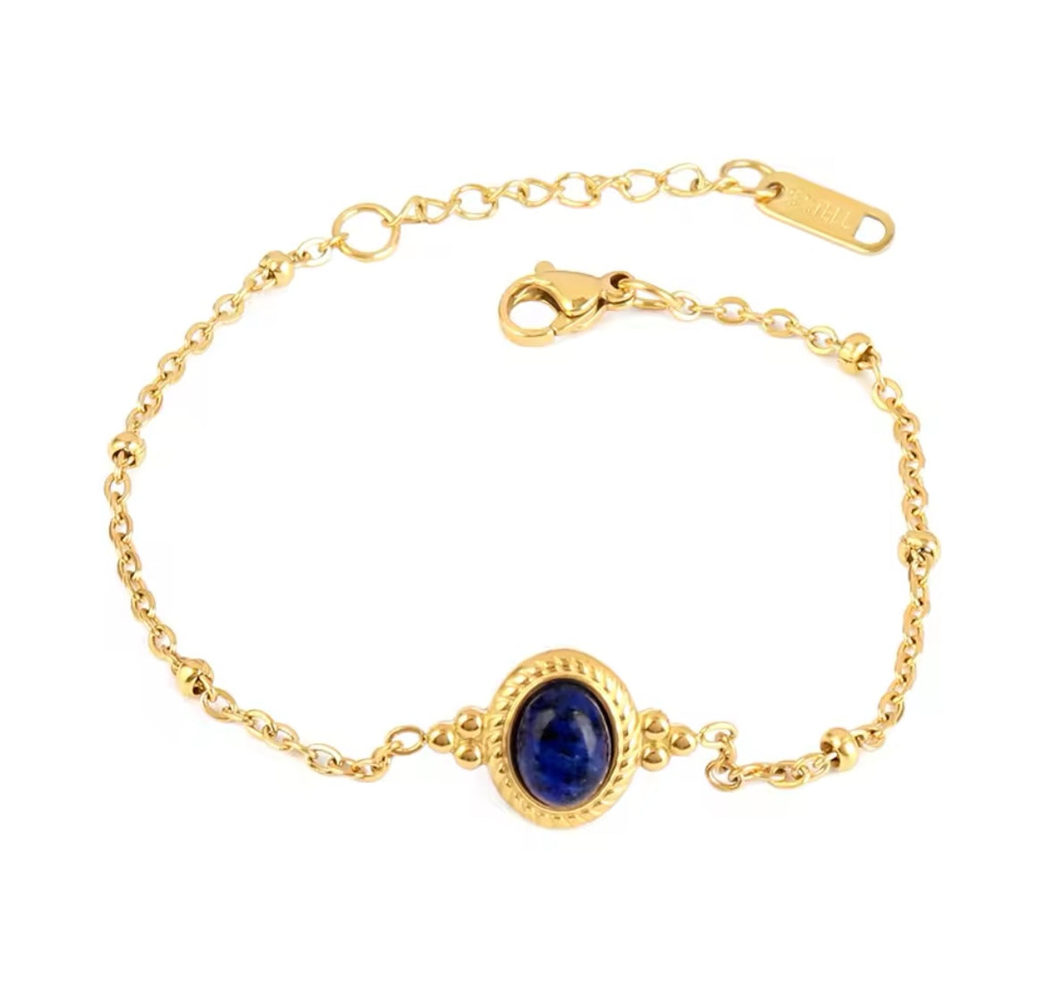 Royal Blue Lapis Chain Bracelet