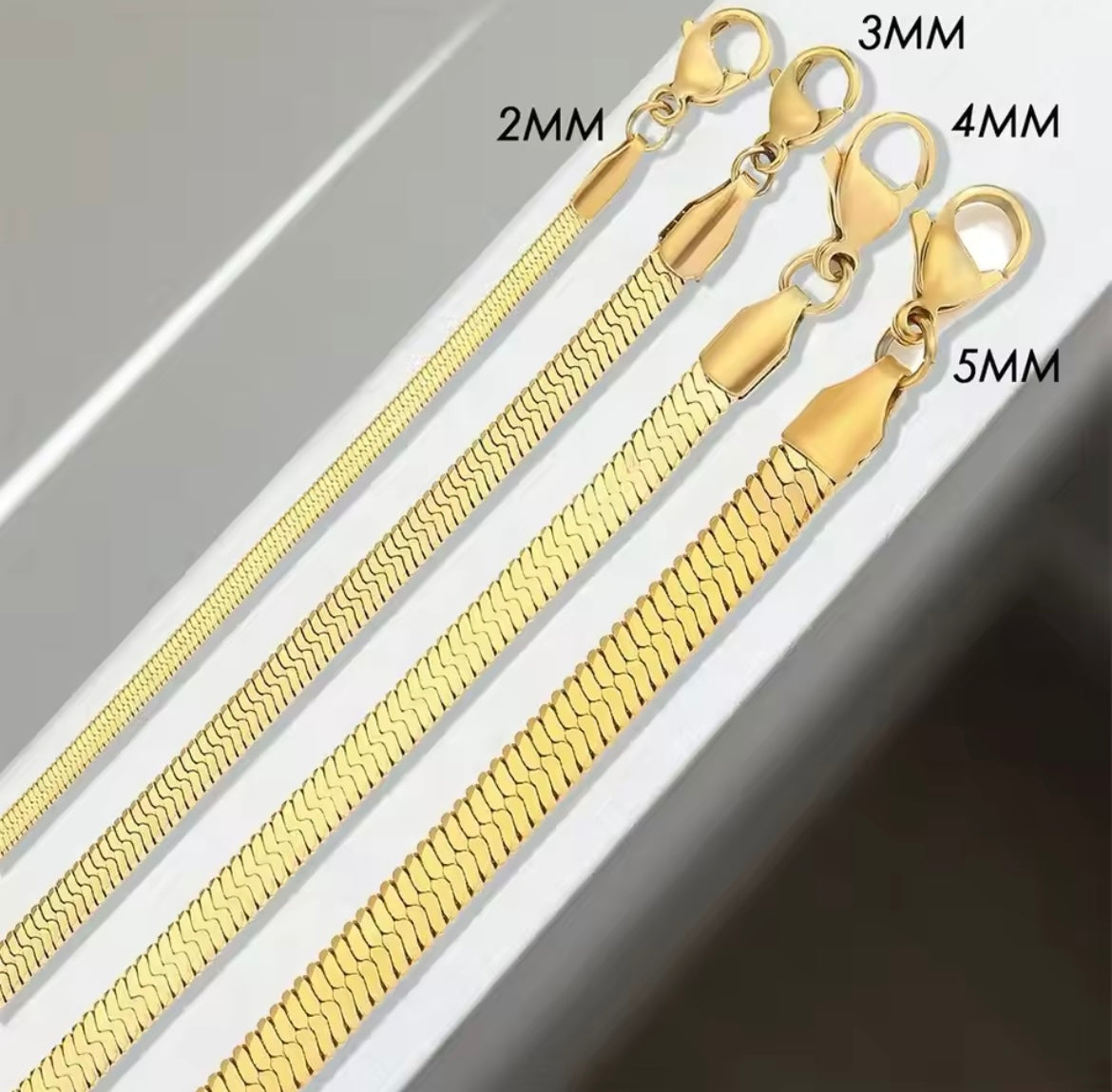 Gold-Plated Stainless Steel Snake Chain Necklace
