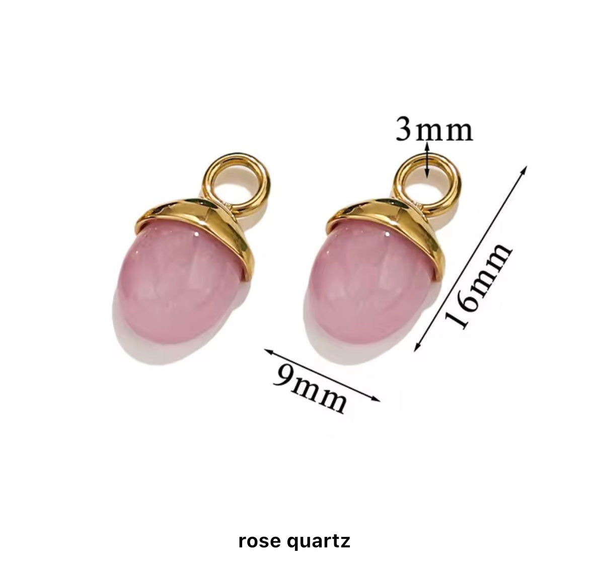 Elegant Oval Natural Stone Pendant with Gold-Plated Stainless Steel Chain