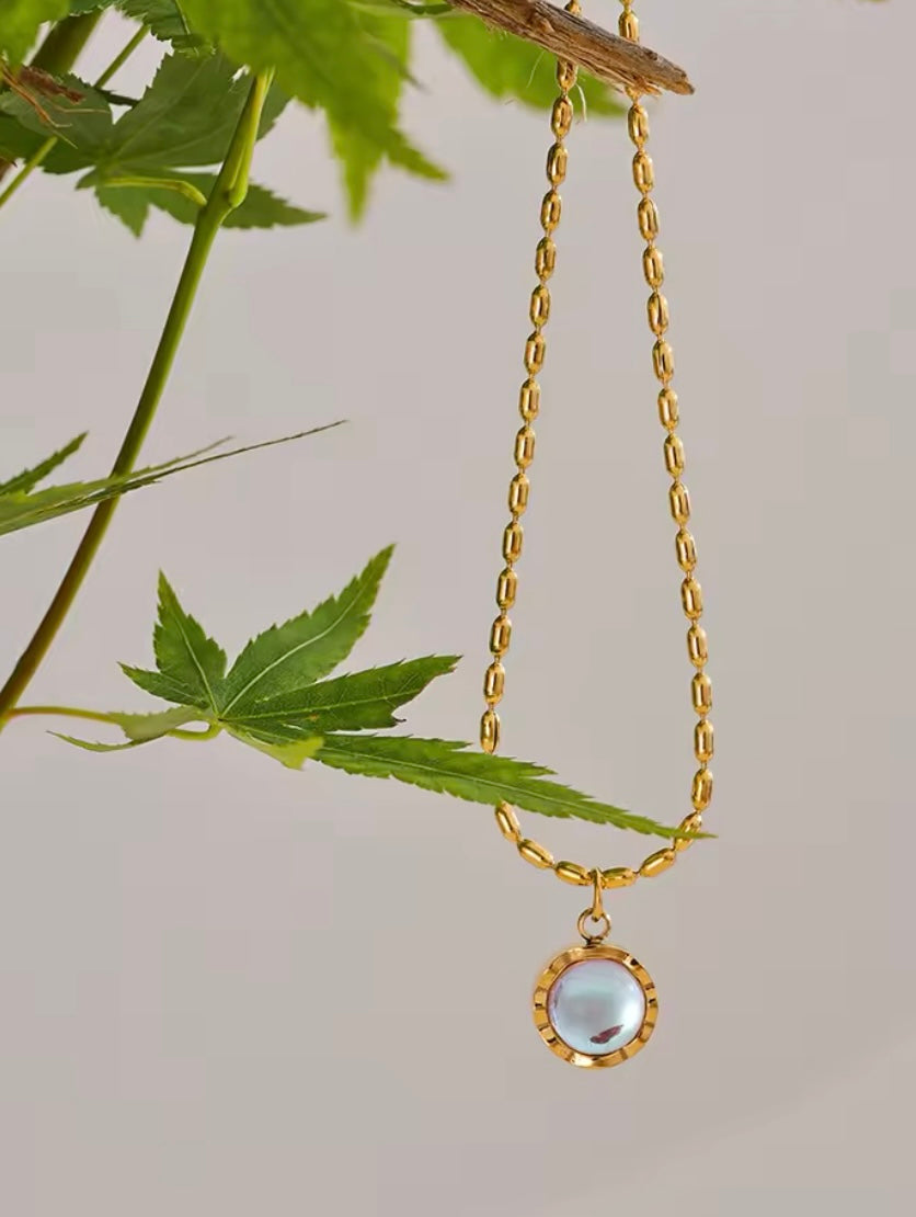 Gold-Plated Moonstone Drop Necklace – Tarnish-Free, Chic, Waterproof