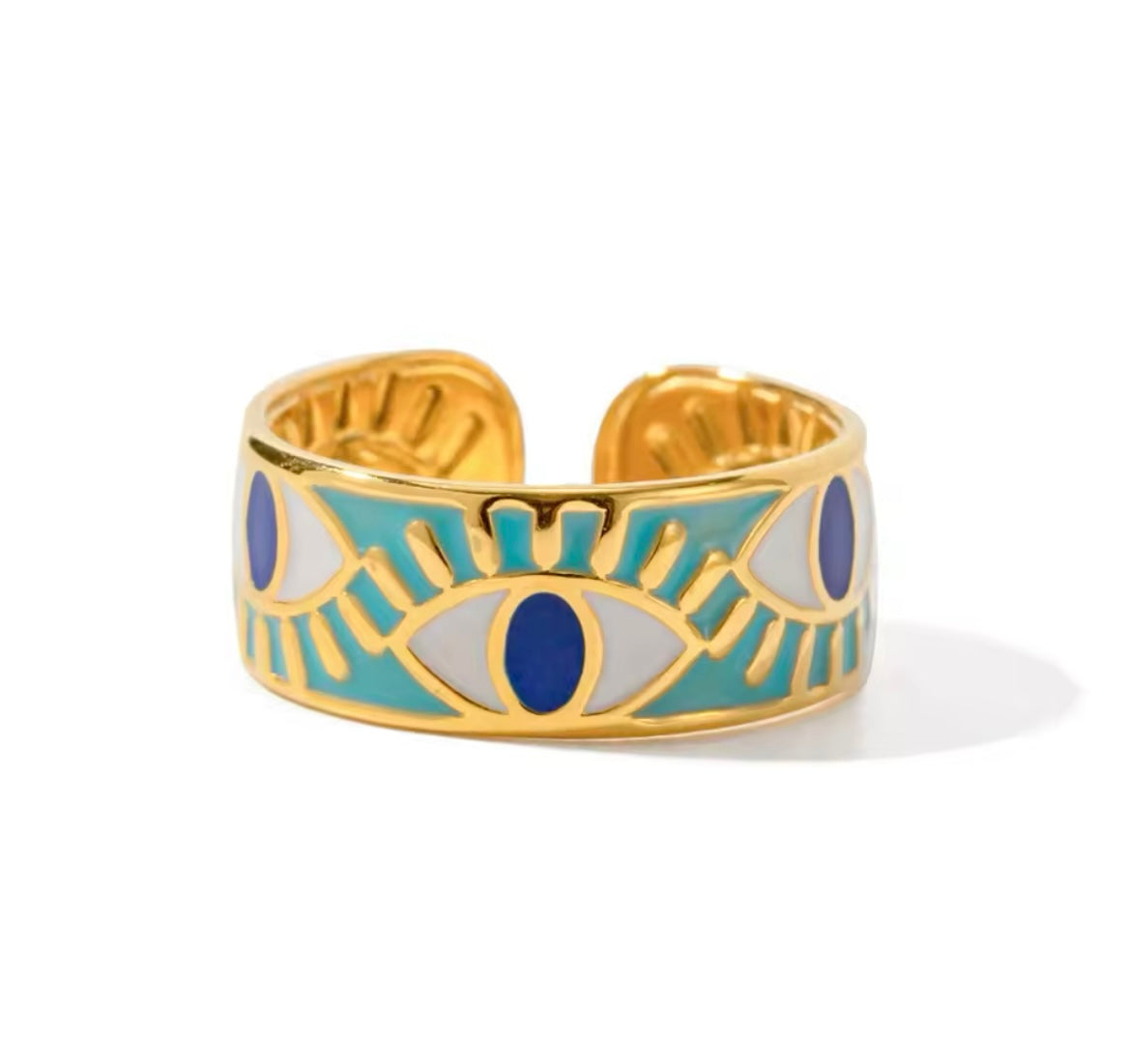 Various Evil Eye Adjustable Ring Collection - Stainless steel