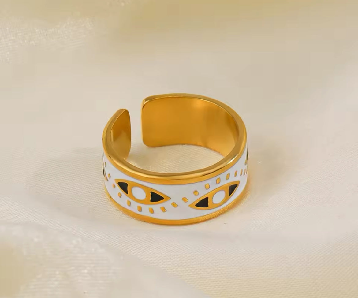 Various Evil Eye Adjustable Ring Collection - Stainless steel