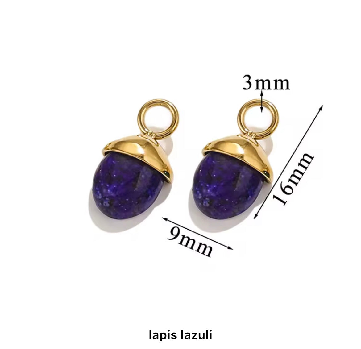 Elegant Oval Natural Stone Pendant with Gold-Plated Stainless Steel Chain