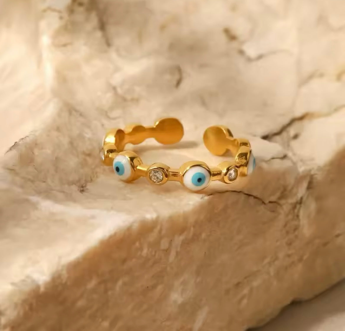 Various Evil Eye Adjustable Ring Collection - Stainless steel