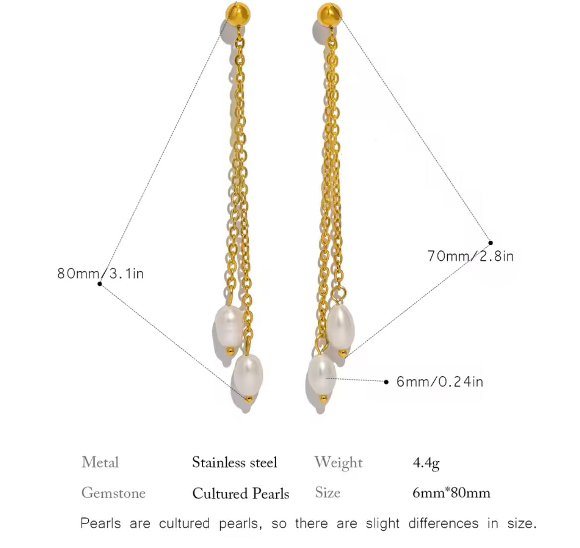 Pearl Elegance Dangle Earrings – Single & Double Pearl Variants