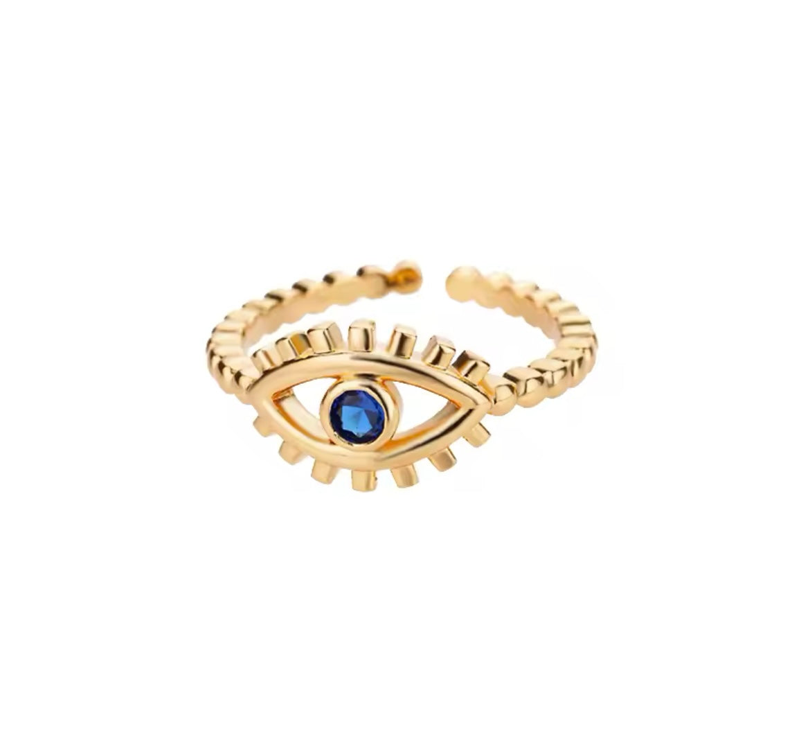 Various Evil Eye Adjustable Ring Collection - Stainless steel