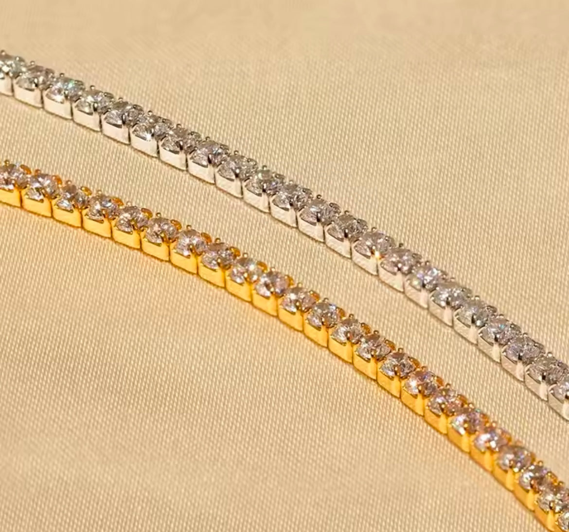 Gold-Plated Dainty Bracelet with White Zirconia