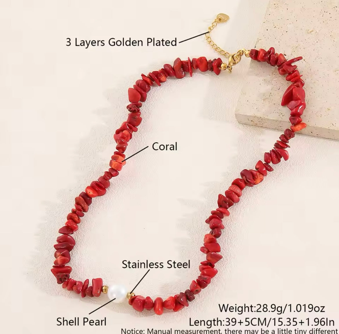 Scarlet Coral Pearl Jewellery Set