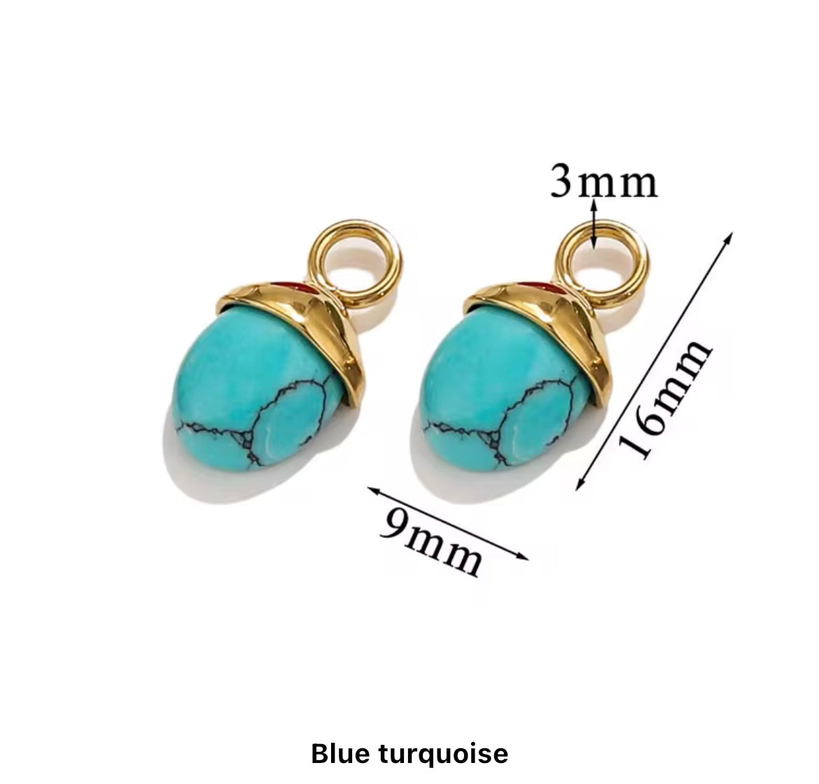 Elegant Oval Natural Stone Pendant with Gold-Plated Stainless Steel Chain