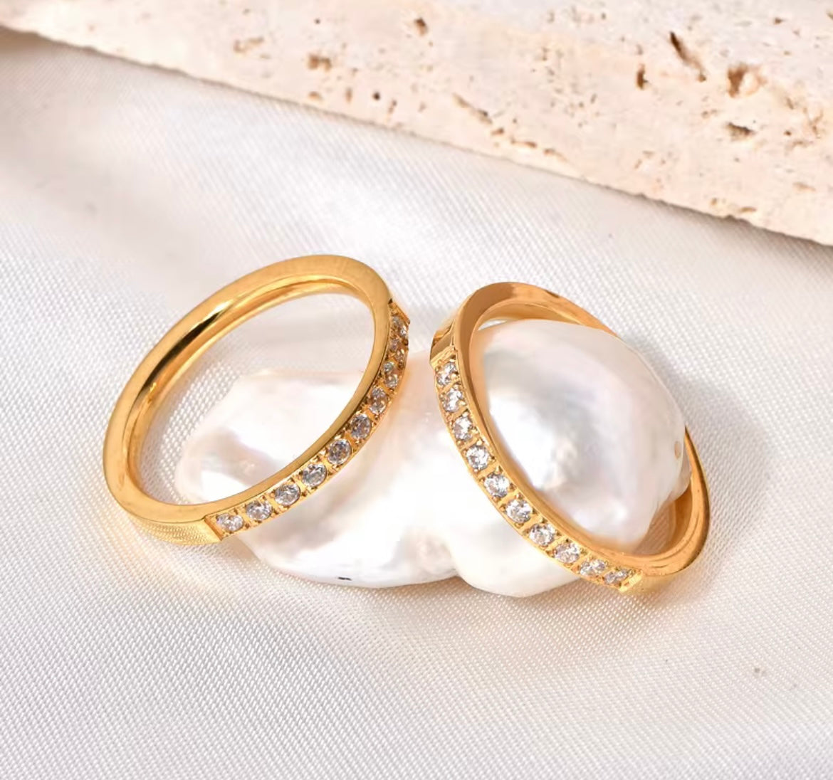 Radiant Gold Crystal Ring