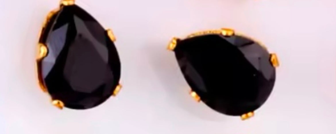 Colourful Crystal Tear Drop Obal-Shaped Cubic Zirconia Stud Earrings – Stainless Steel Jewellery