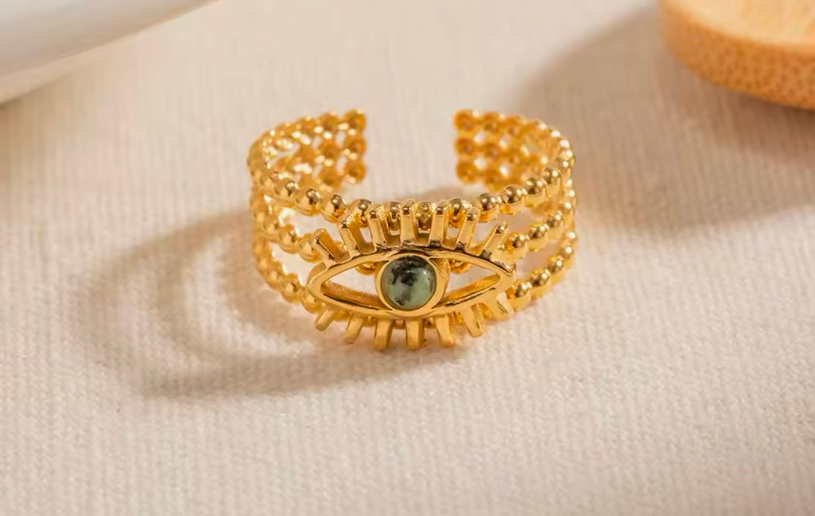 Various Evil Eye Adjustable Ring Collection - Stainless steel