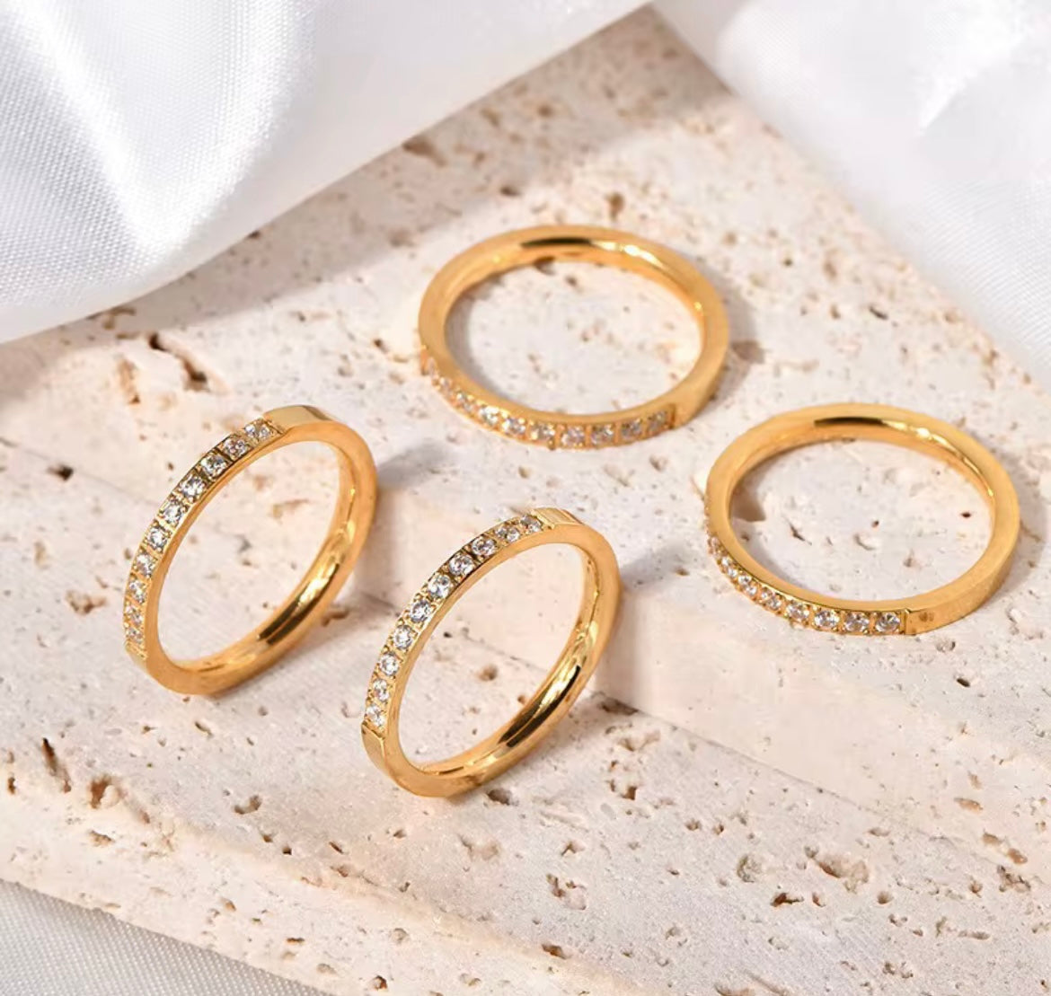 Radiant Gold Crystal Ring
