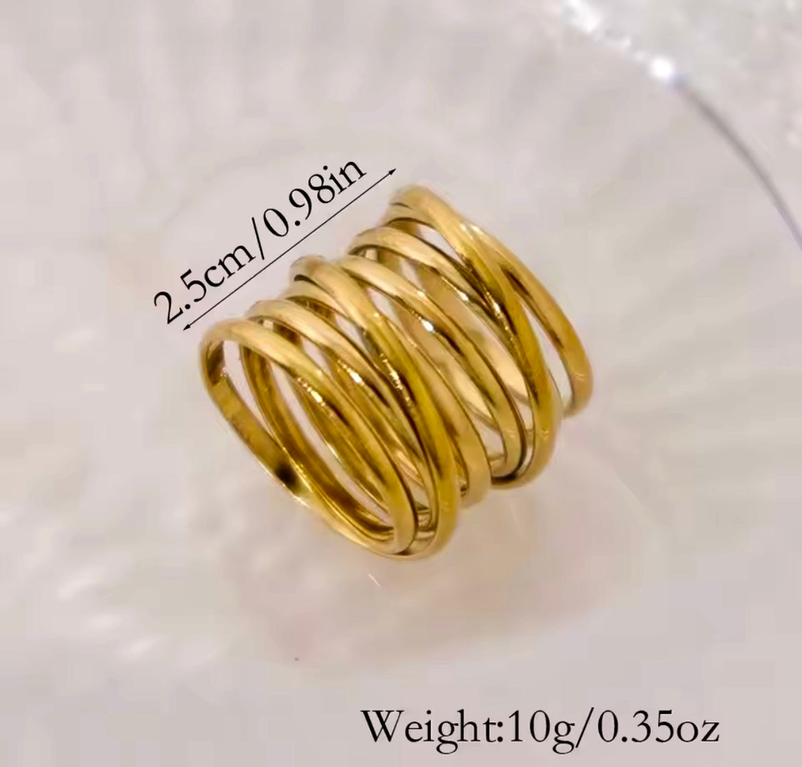 Golden Spiral Stainless Steel Ring