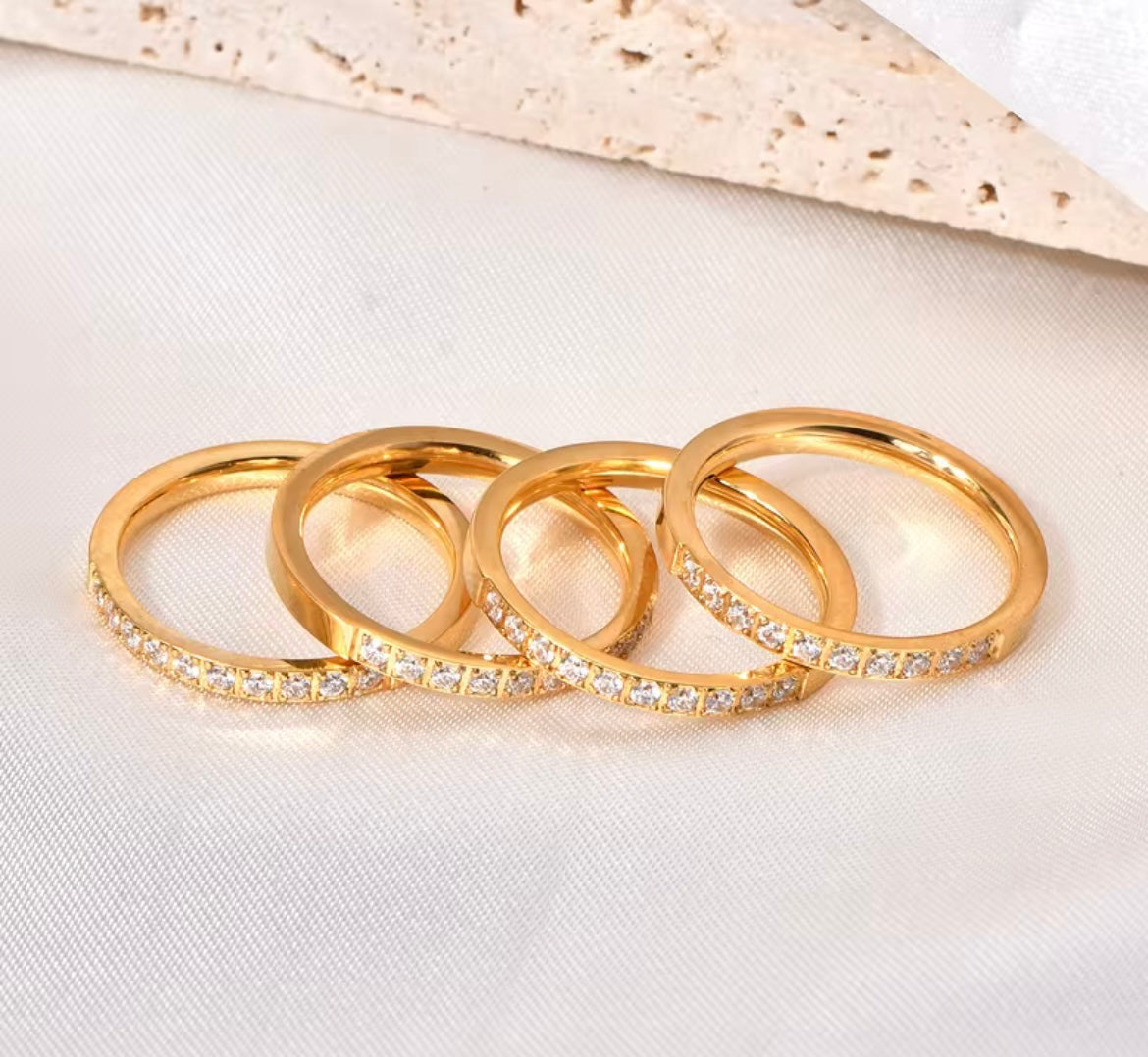 Radiant Gold Crystal Ring