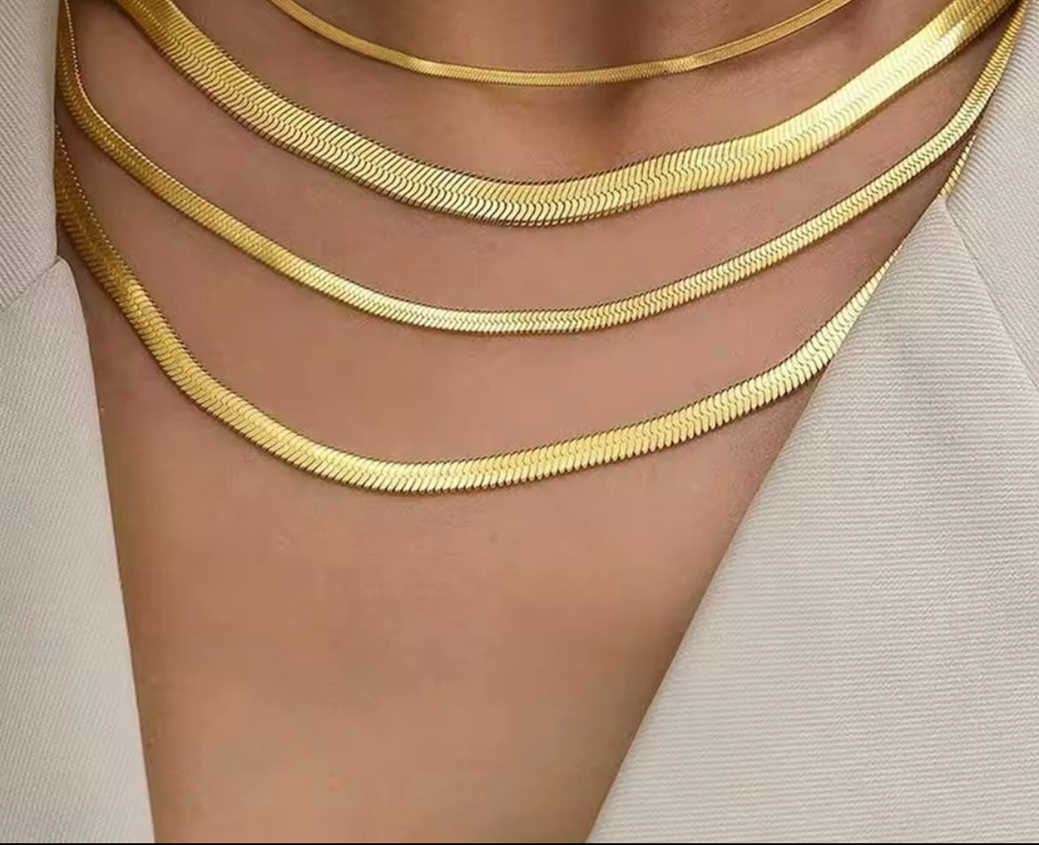Gold-Plated Stainless Steel Snake Chain Necklace