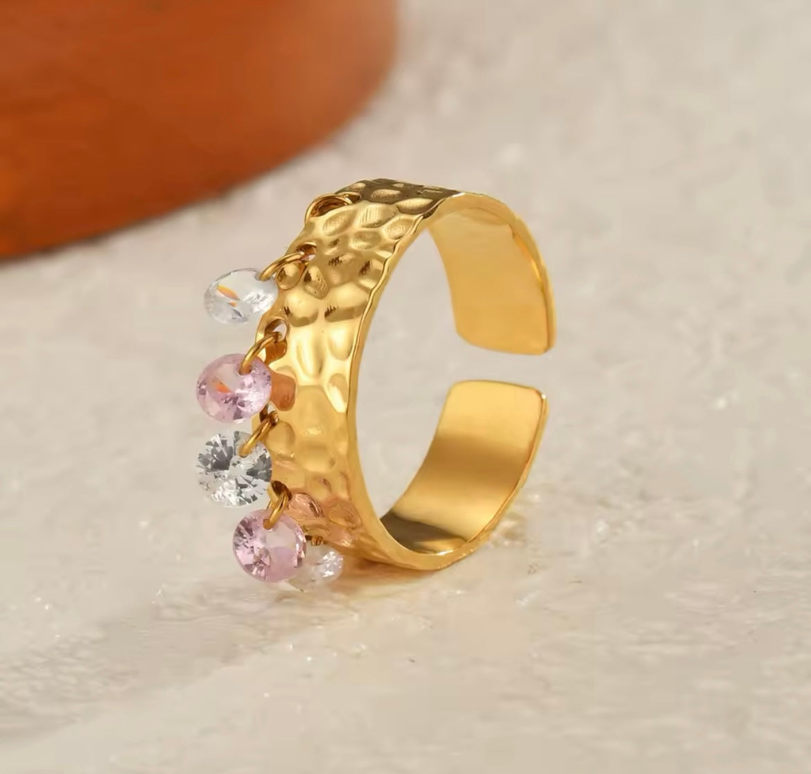 Zircon Charm Ring – Adjustable