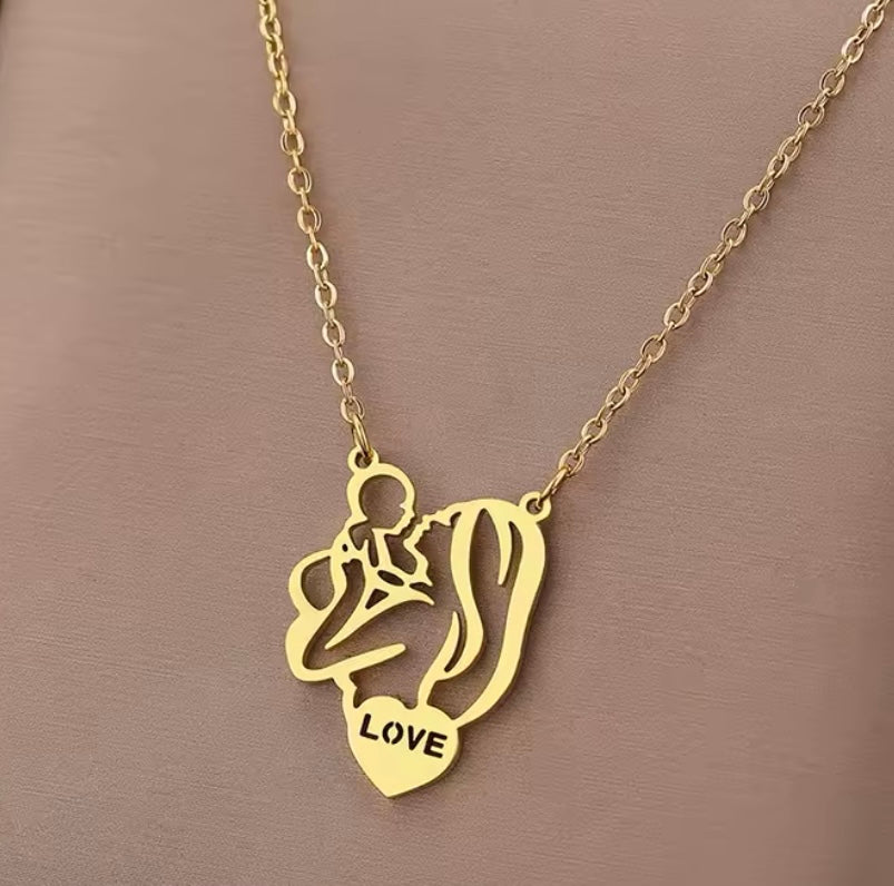 Mother & Child Love Pendant Necklace