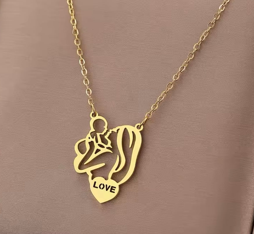Mother & Child Love Pendant Necklace
