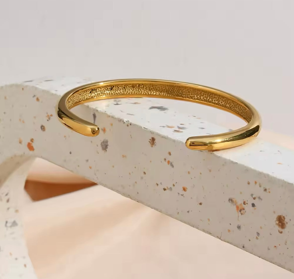 Gold-Plated Open Cuff Bangle with Colourful Zircon Stars