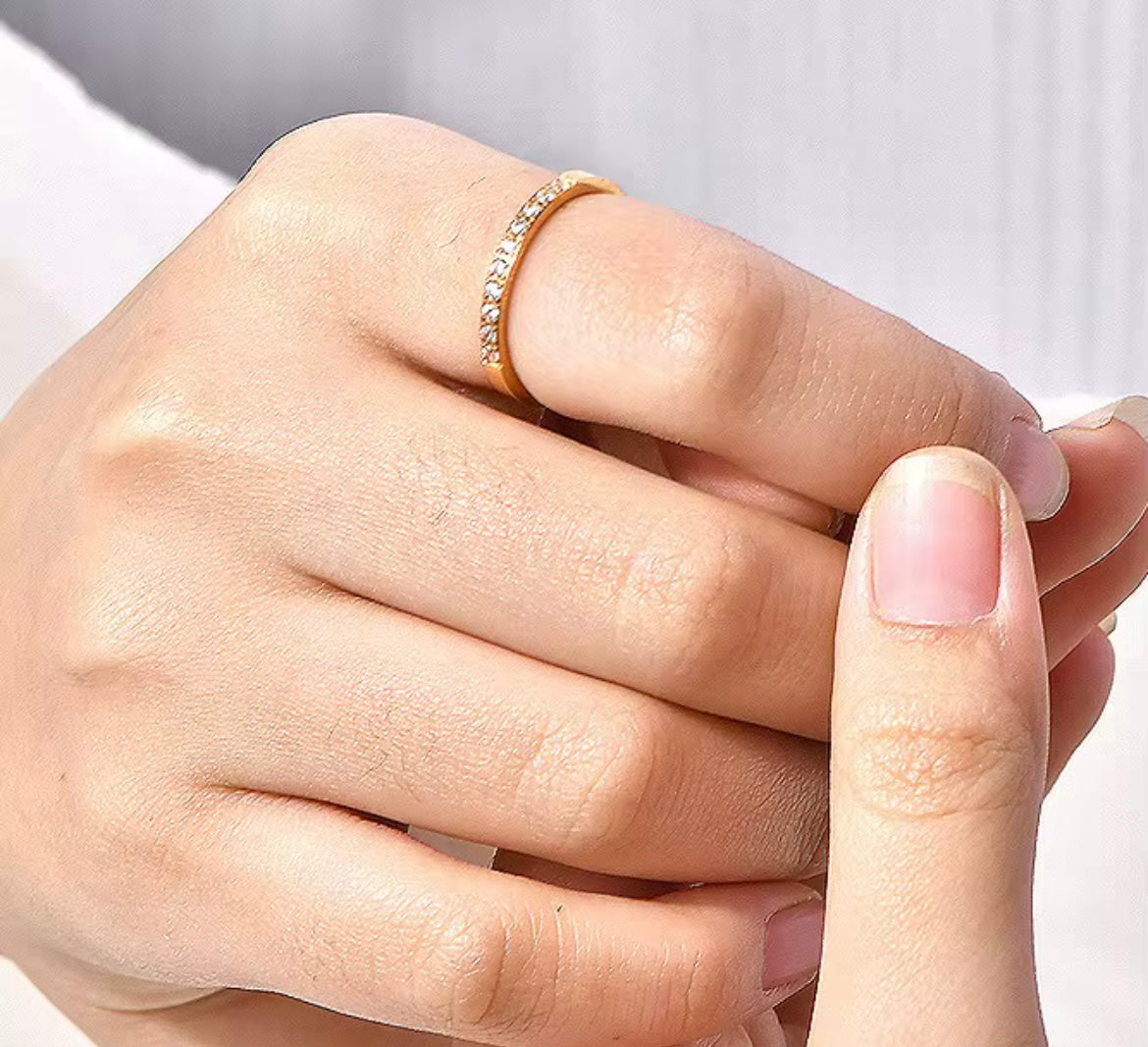 Radiant Gold Crystal Ring