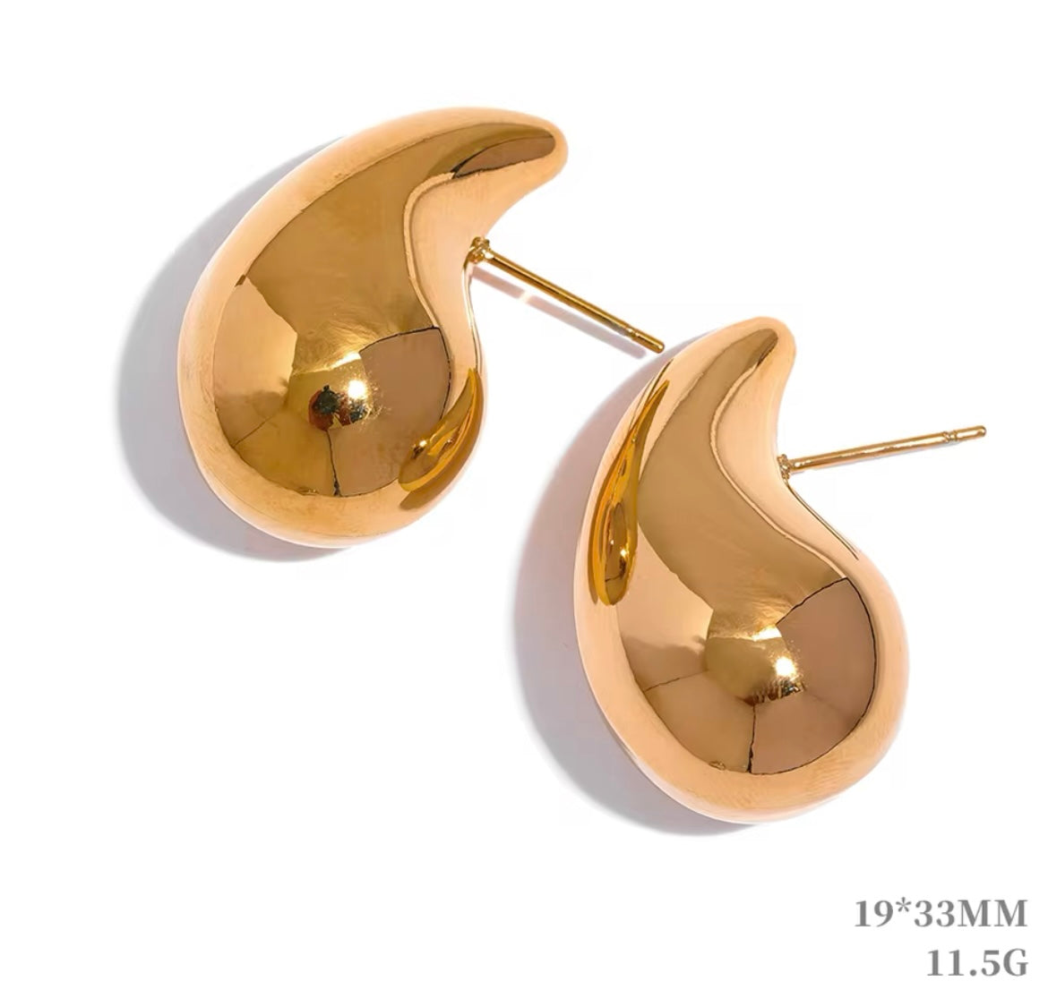 Teardrop Elegance – Gold-Plated Stainless Steel Earrings Collection