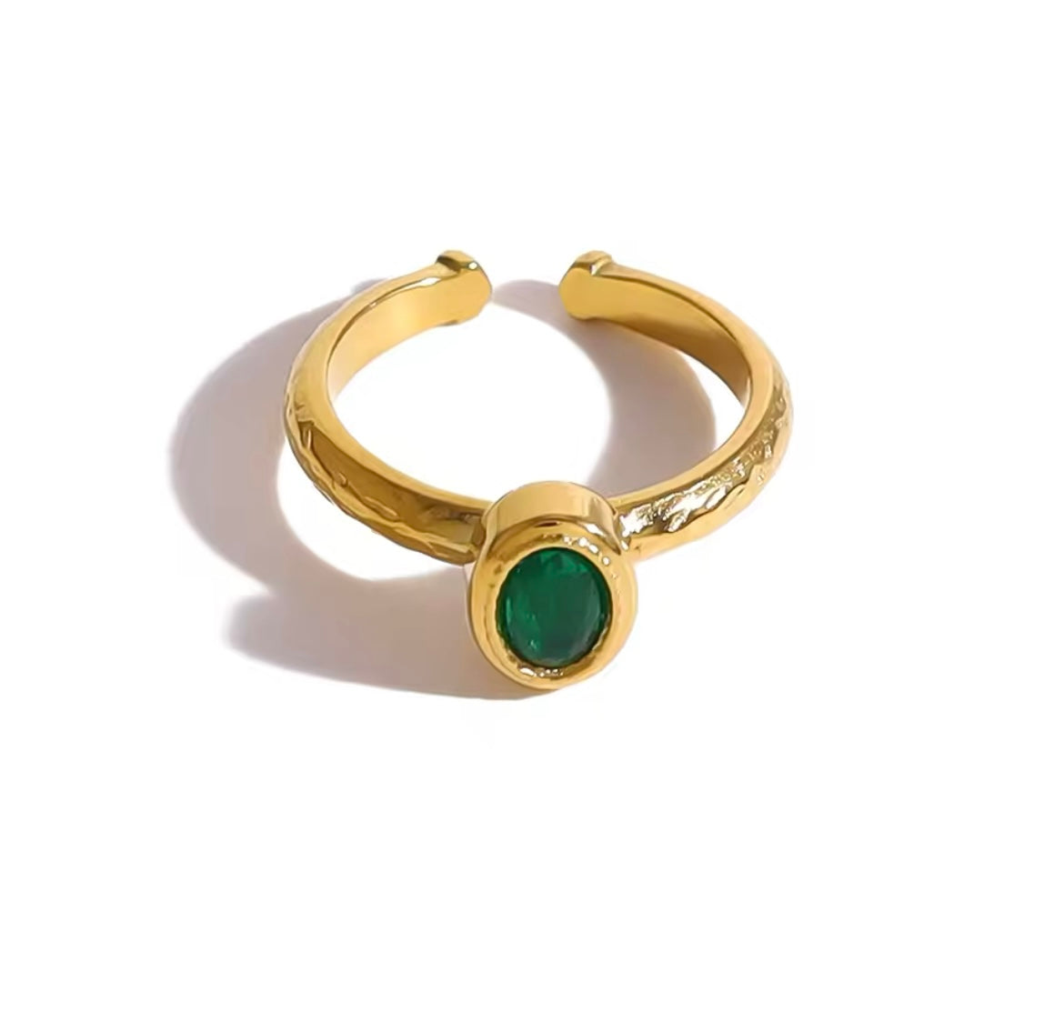 Oval Zircon Open Ring - Size 7
