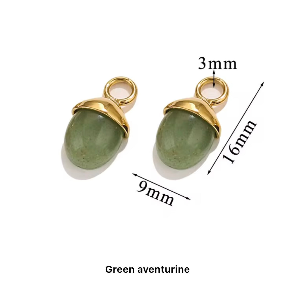 Elegant Oval Natural Stone Pendant with Gold-Plated Stainless Steel Chain