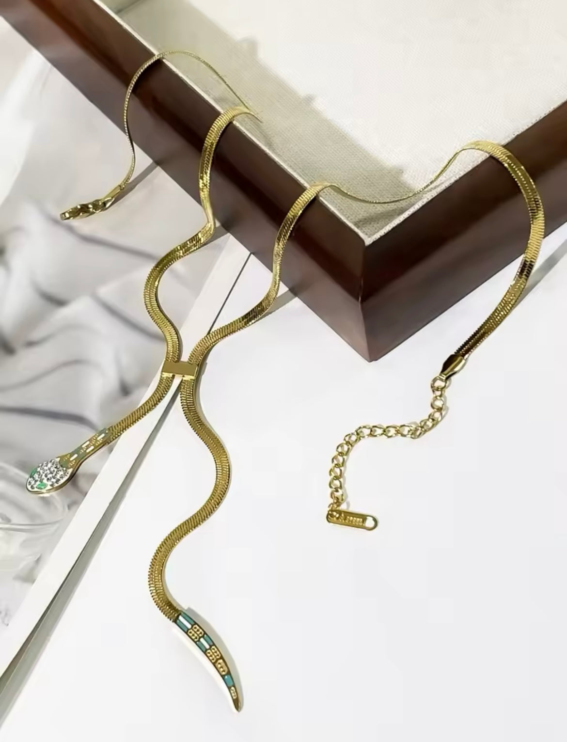 Emerald Sparkle Drop Pendant Necklace