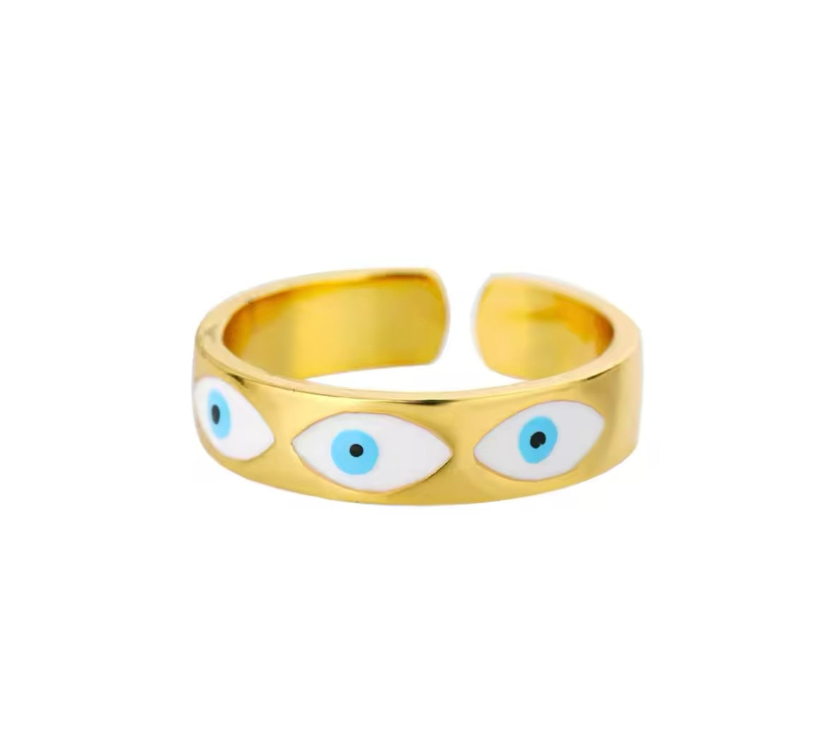 Various Evil Eye Adjustable Ring Collection - Stainless steel