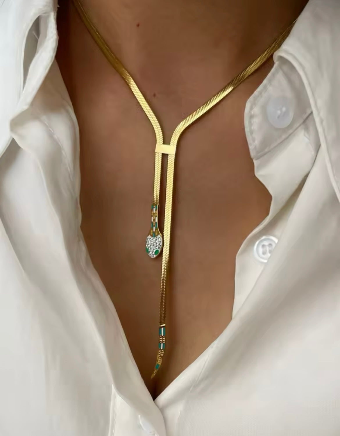 Emerald Sparkle Drop Pendant Necklace