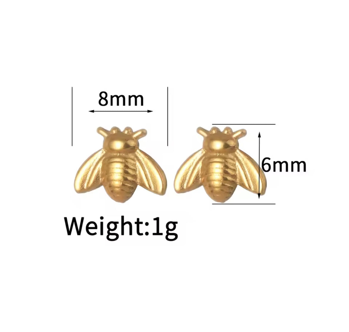 Dainty Petite Honeybee Stud Earrings