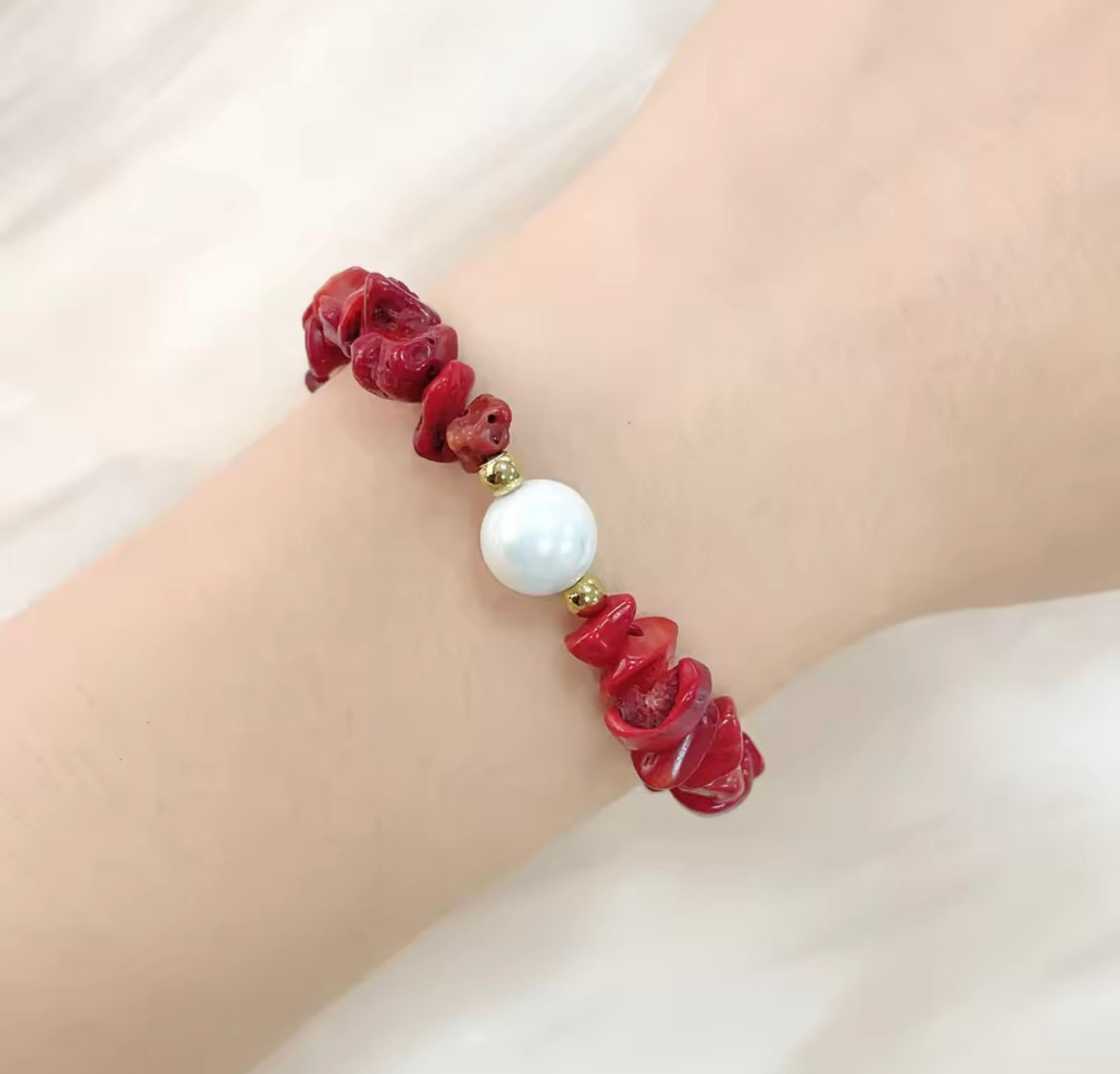 Scarlet Coral Pearl Jewellery Set