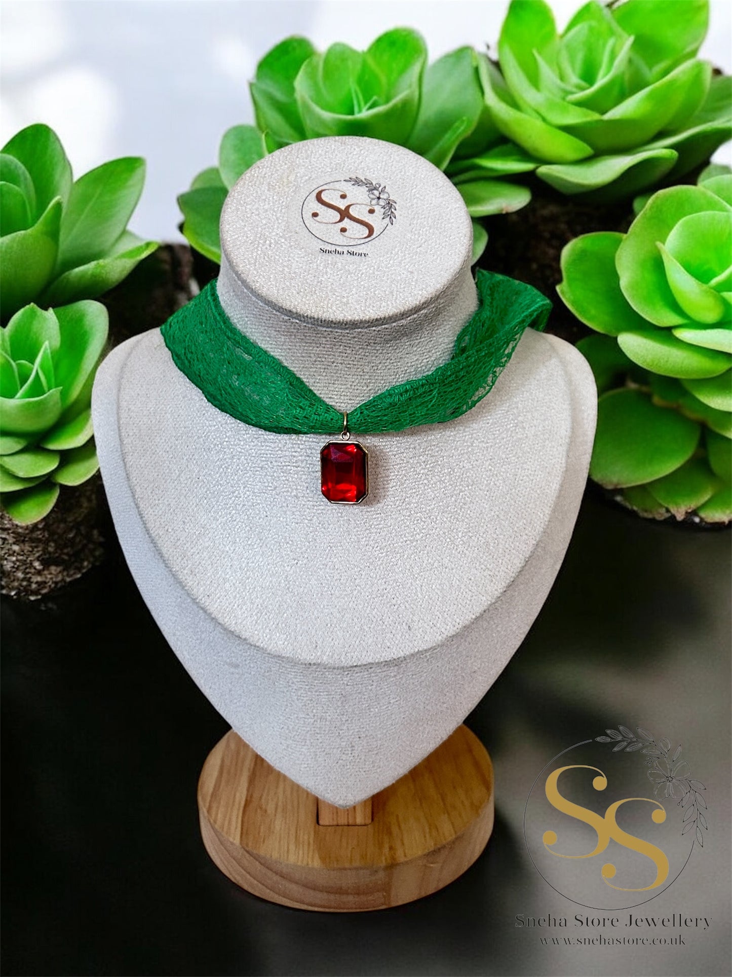Lace Gem Choker Necklace