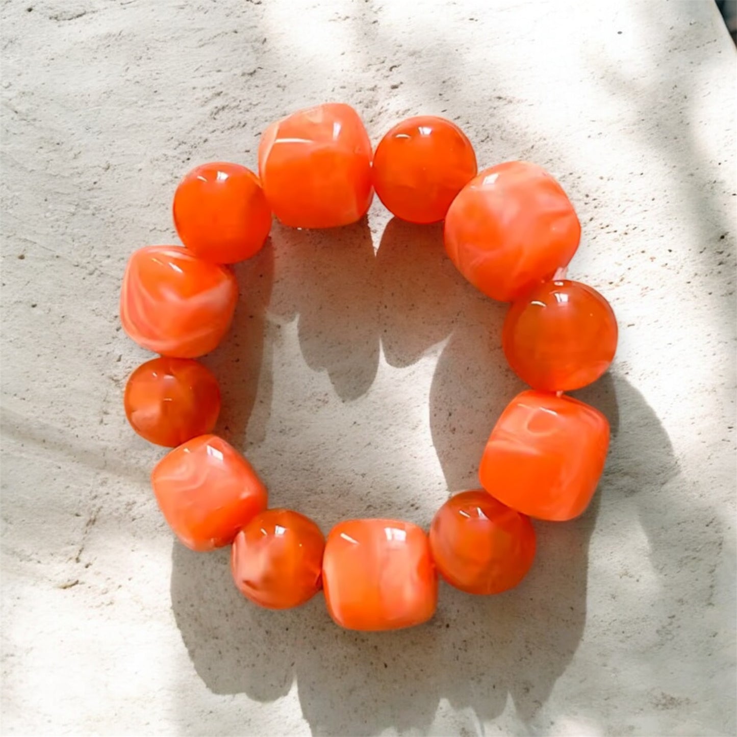 Chunky Bead Stretch Bracelet – Multi-Colour Collection