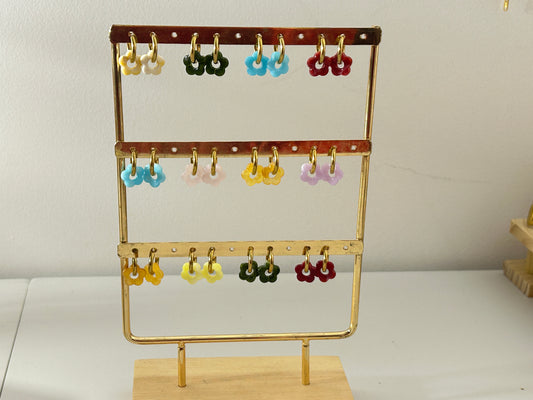 BloomLite Stainless Steel Acrylic Flower Earrings