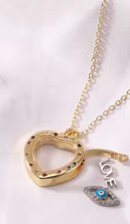 Openable Heart Charm Necklace – Personalised Layered Pendant