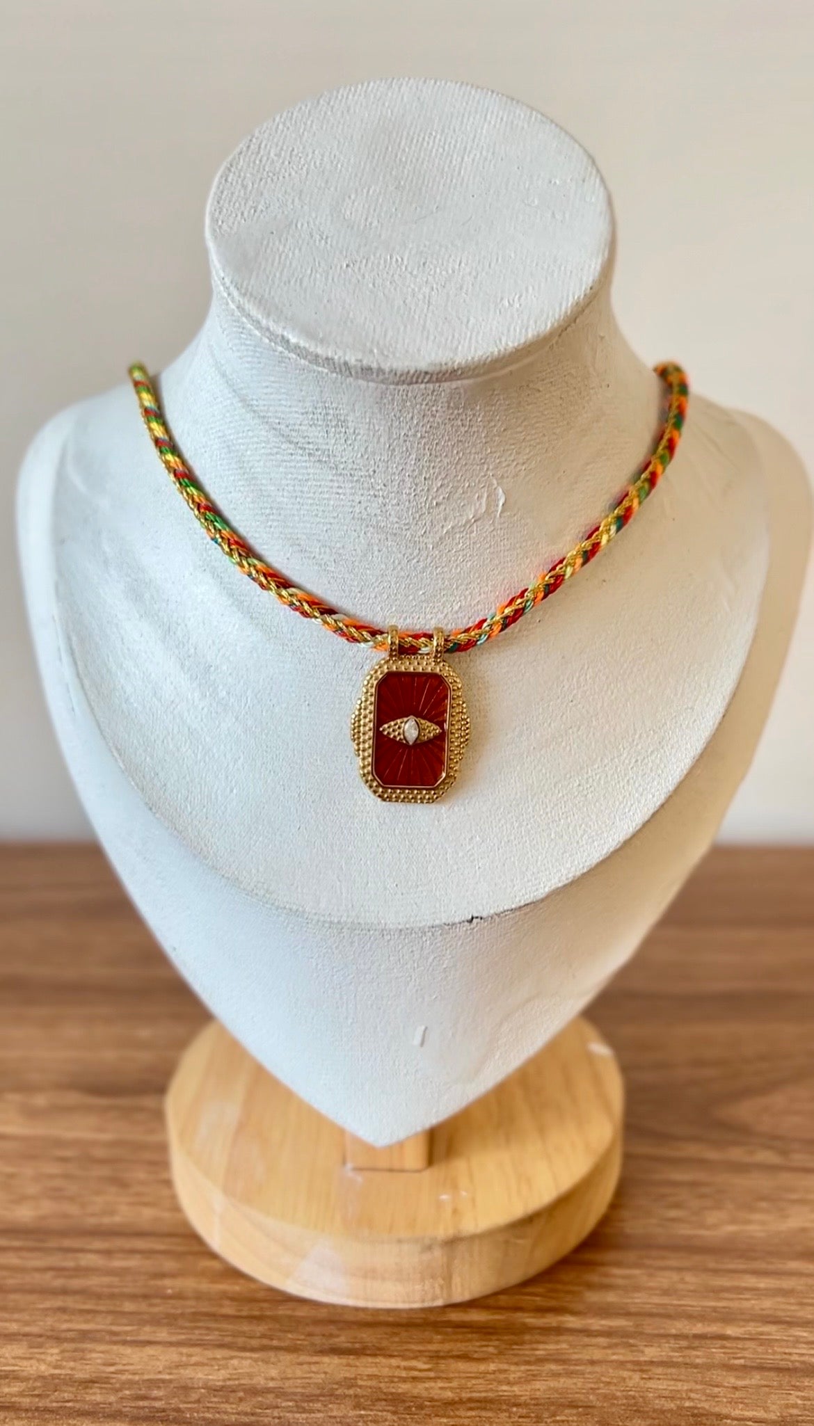 Evil Eye Braided Cord Necklace