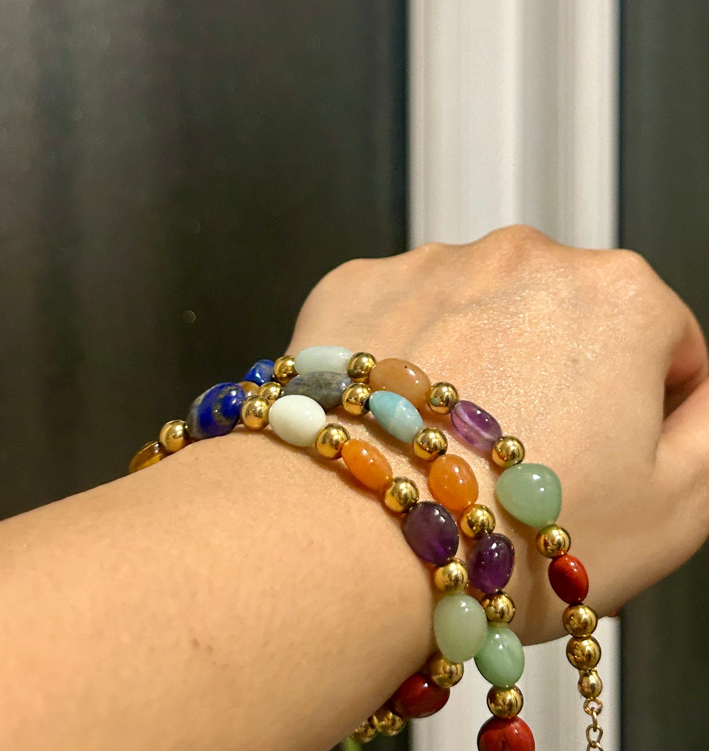 Handmade 7 Chakra Stainless Steel Bracelet