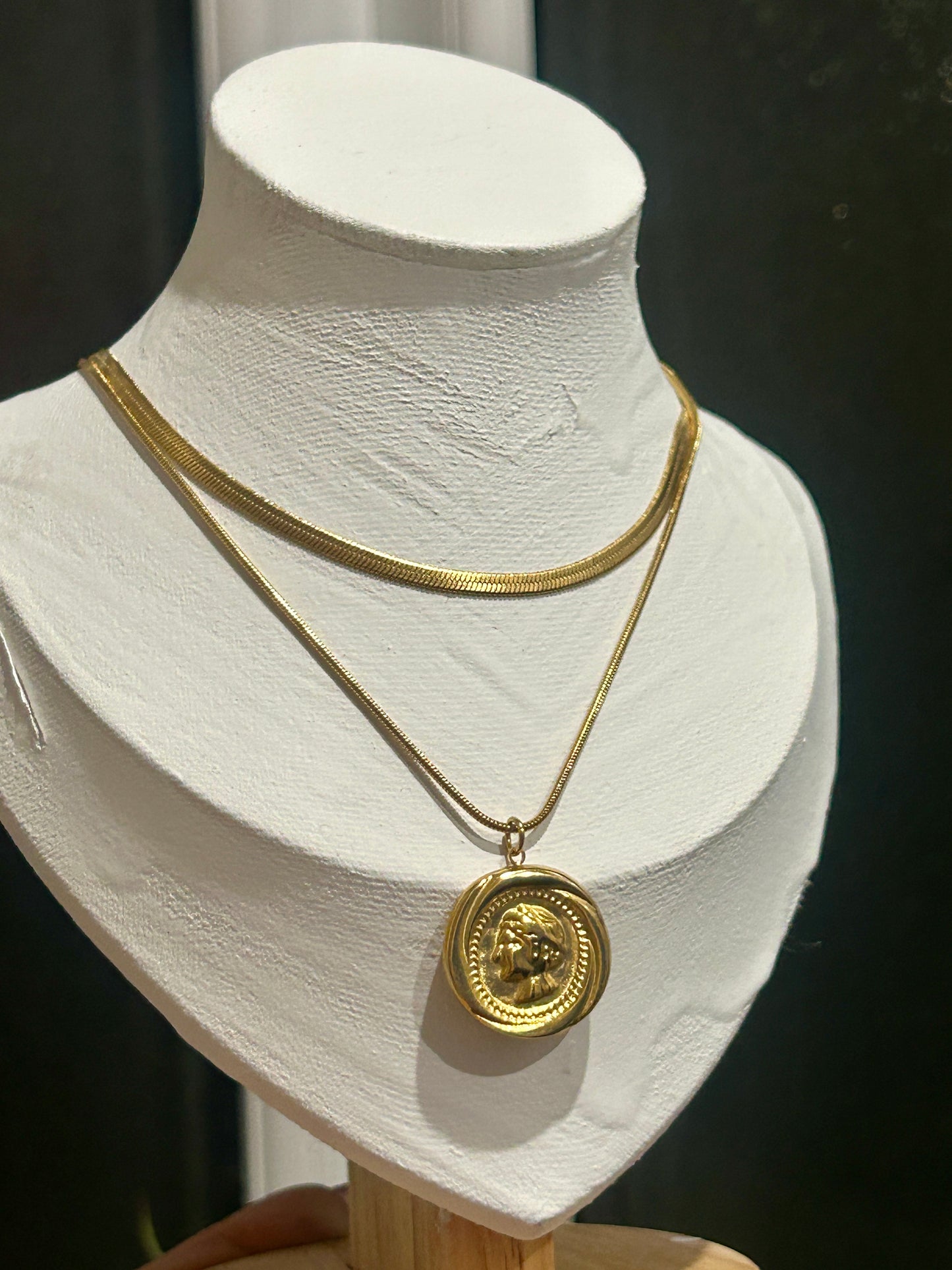Imperial Double Layer Coin Necklace