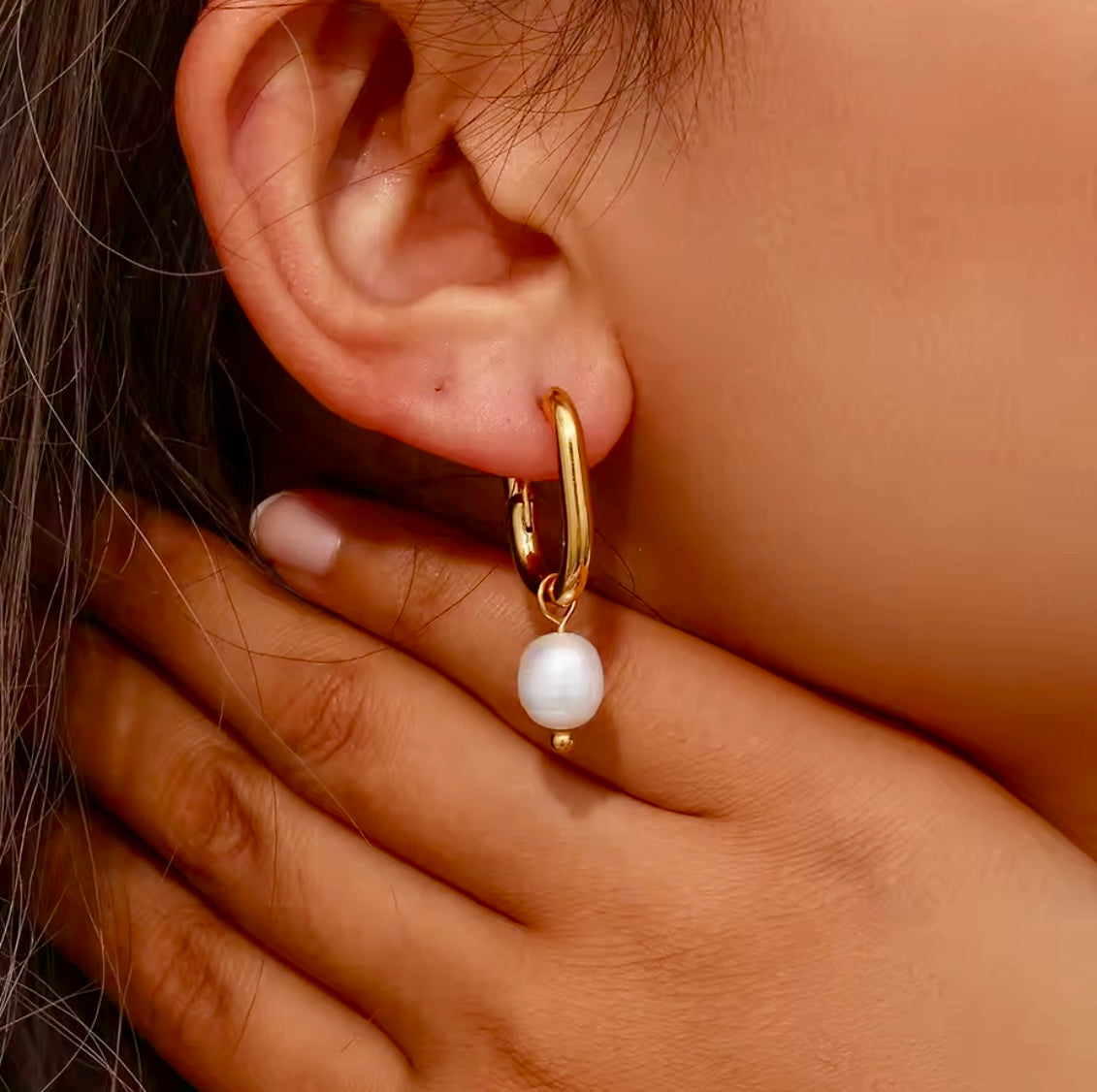 Golden Waterfall Pearl Hoops – Two Elegant Designs