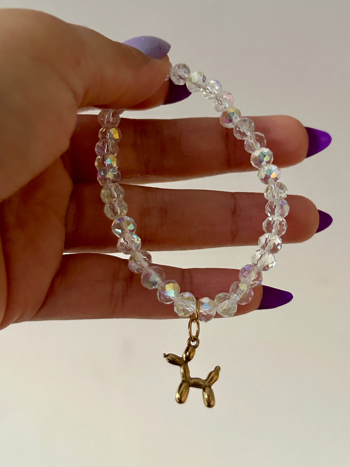 AB Glass Charm Bead Bracelet