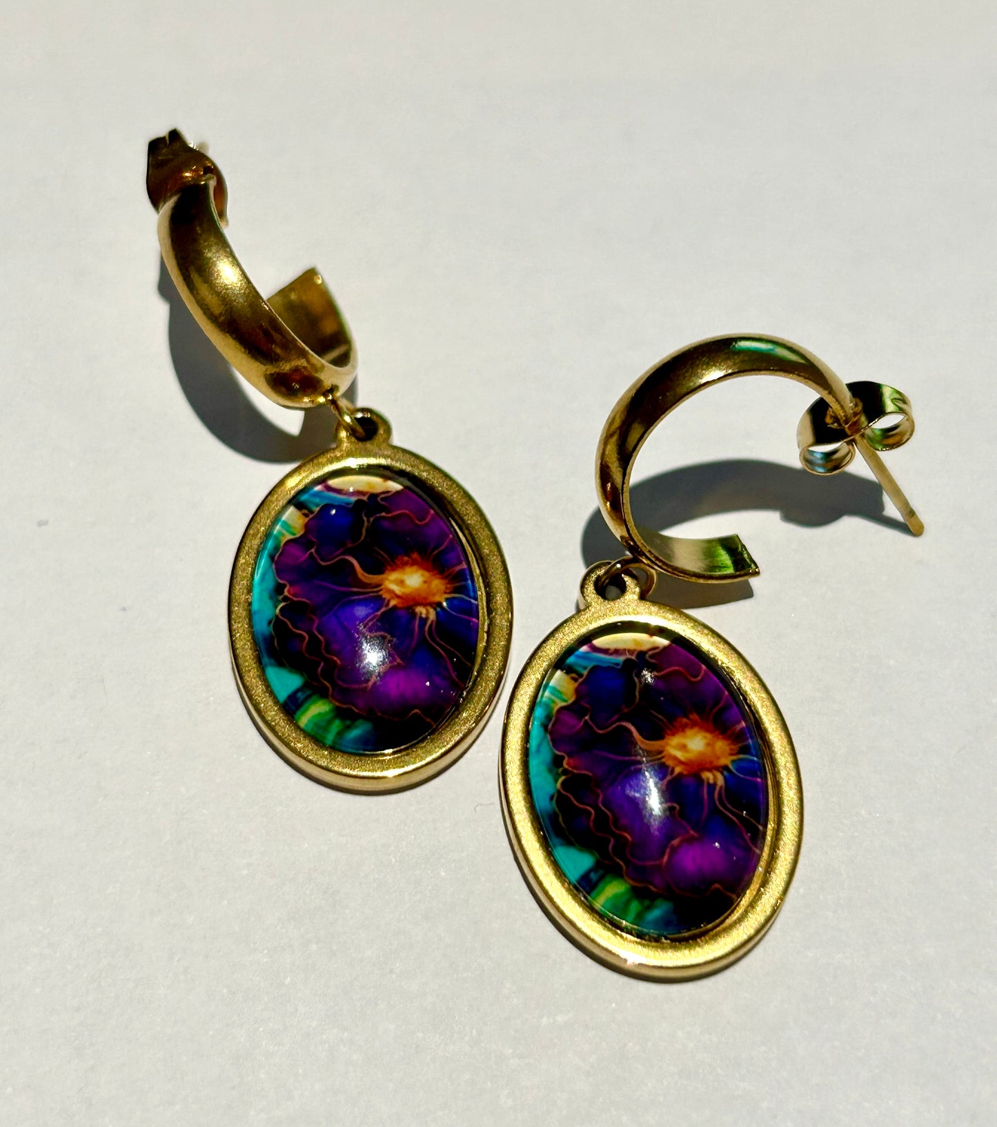 Ocean Bloom Resin Drop Earrings