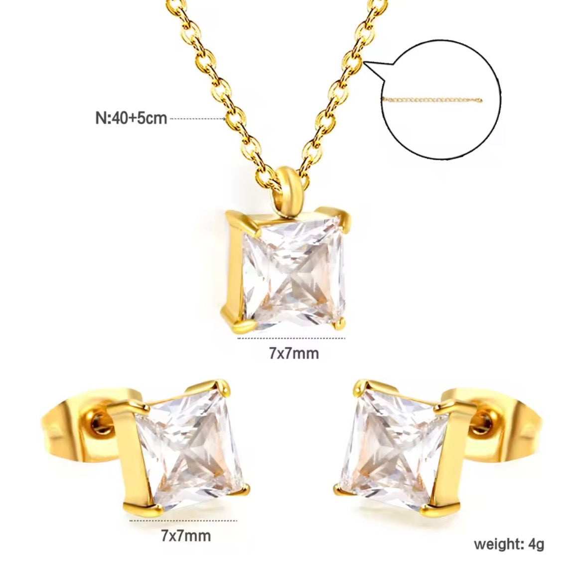 Crystal Stud & Pendant Set