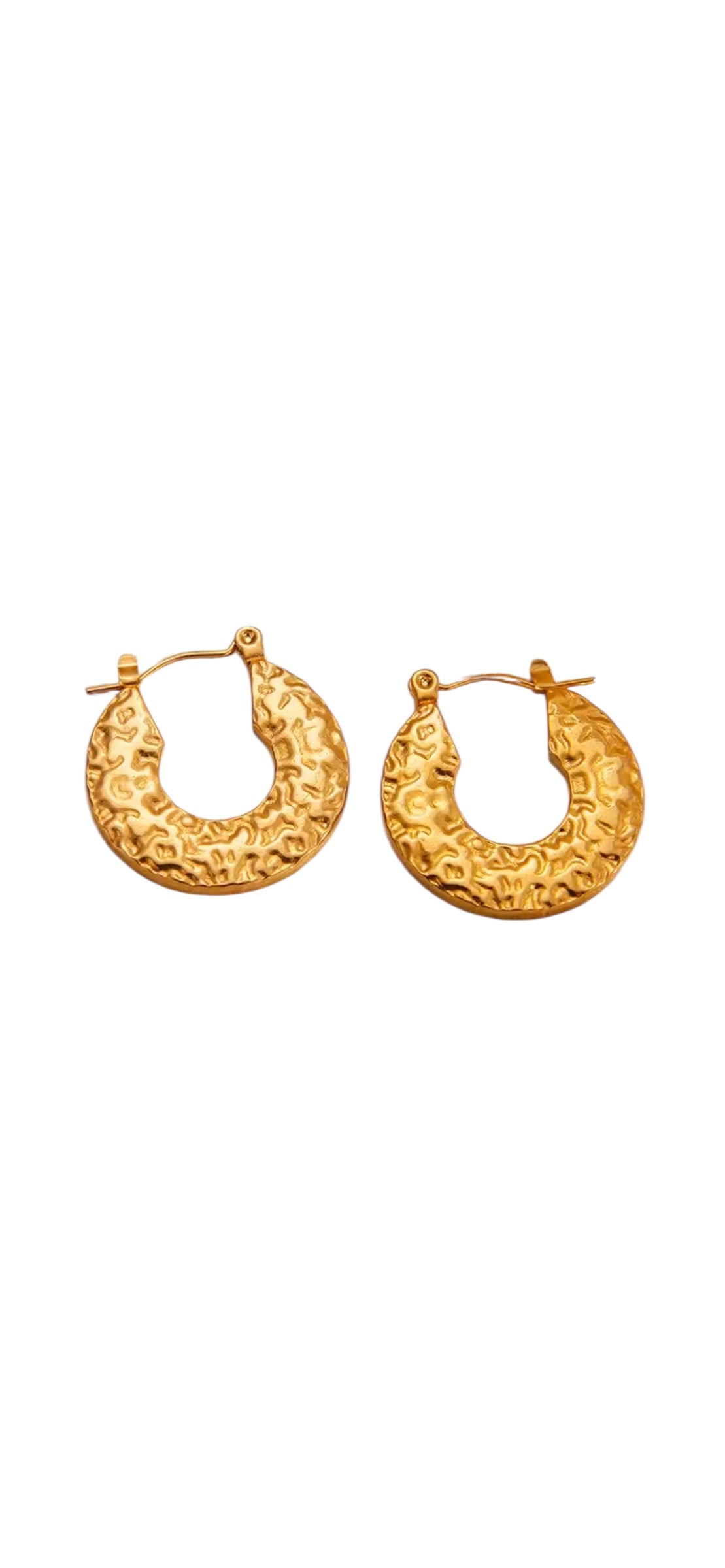 Textured Statement Hoop Earrings – Stainless Steel