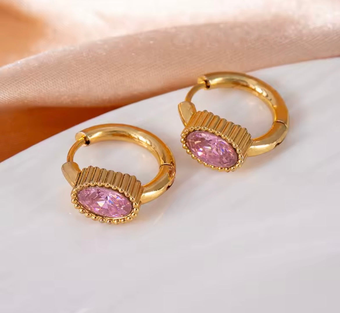 Gem Glow Hoop Earrings