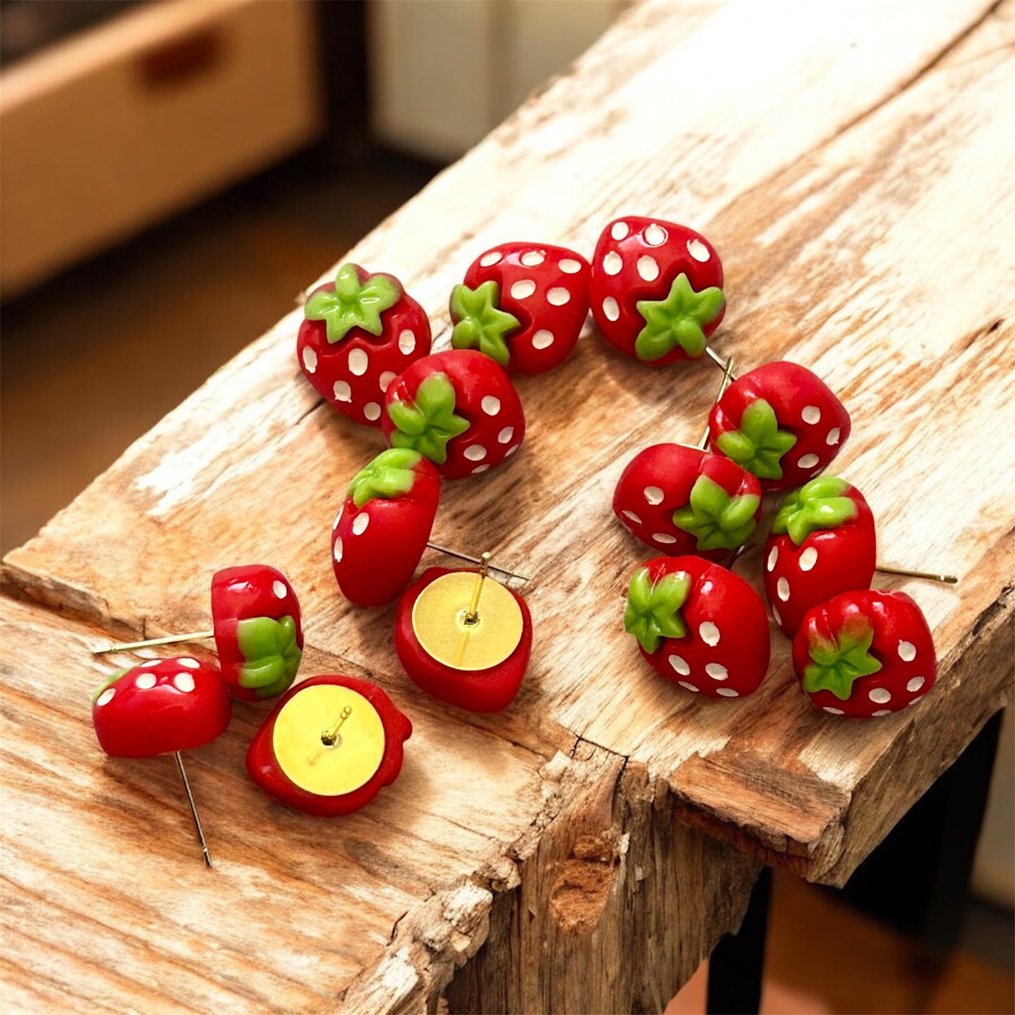 Sweet Berry Pop Studs – Resin Front with Stainless-Steel Back