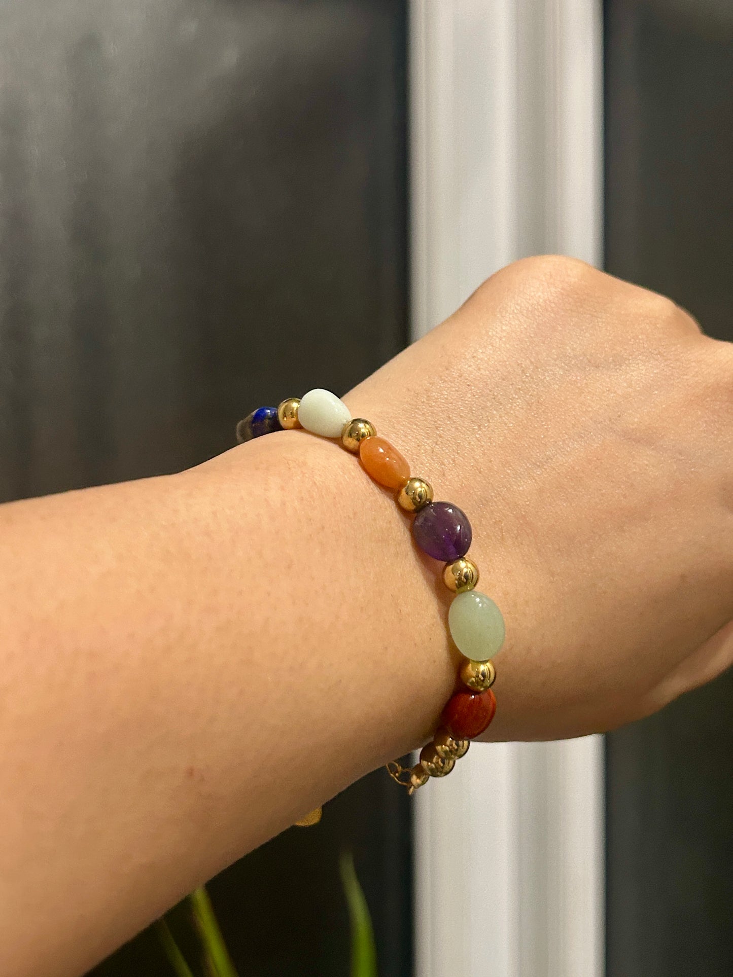 Handmade 7 Chakra Stainless Steel Bracelet