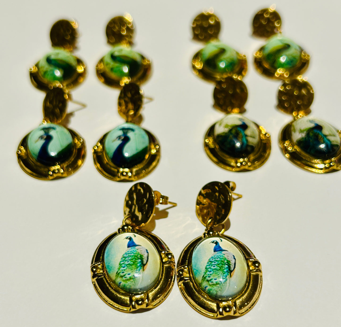 Royal Peacock Art Drop Earrings