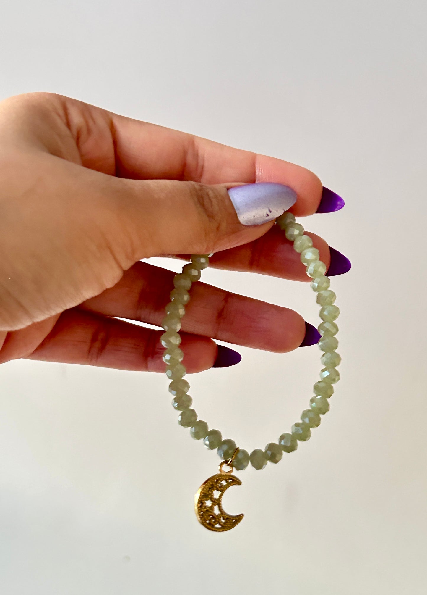 6mm Glass Beads Charm Bracelet